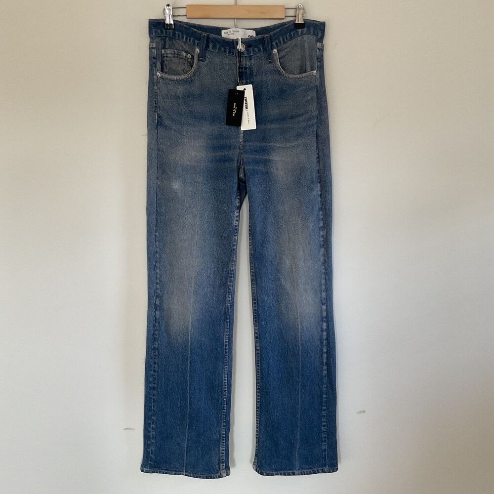Rag & Bone rb Miramar Terry Shea Straight-Leg Pants Sz 29 Ryder Blue $268.00 NWT